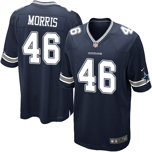 Men's Game Alfred Morris Nike Jersey Navy Blue Home - #46 NFL Dallas Cowboys